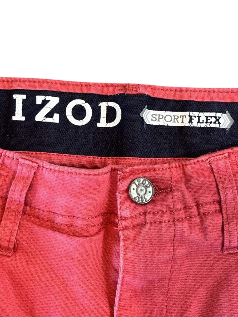 Izod Coral Flat Front Chino Shorts - Picture 4 of 5